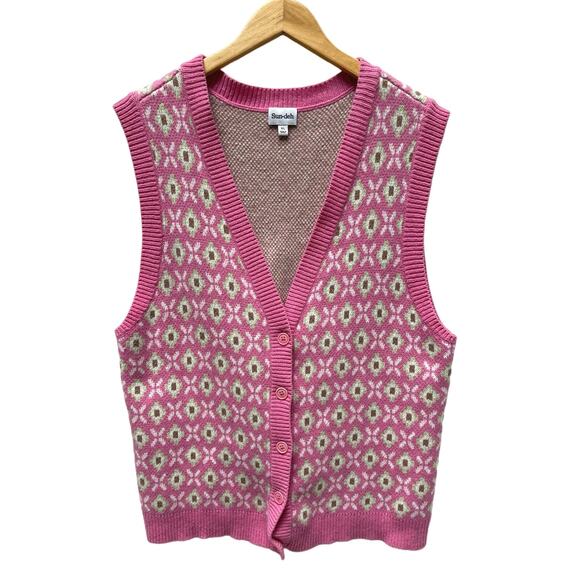 Aritzia Sunday Best Sun Deh Preston Merino Wool Blend V-Neck Vest Size XL - Picture 1 of 8